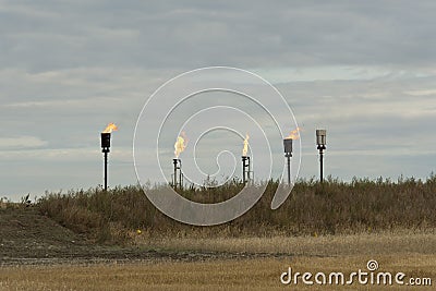 Flaring Natural Gas Stock Photo