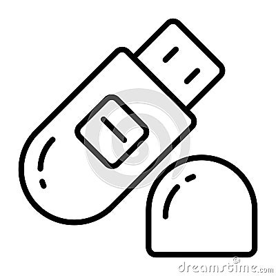 Flash drive vector icon, external data storage Vector Illustration