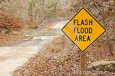 Flash Flood Area Sign Stock Photo