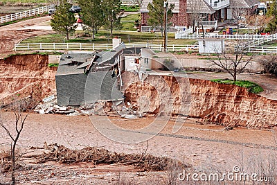 Flash flood devastation Stock Photo