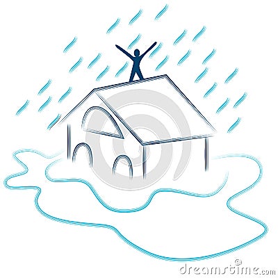 Flash Flood Emergency Vector Illustration