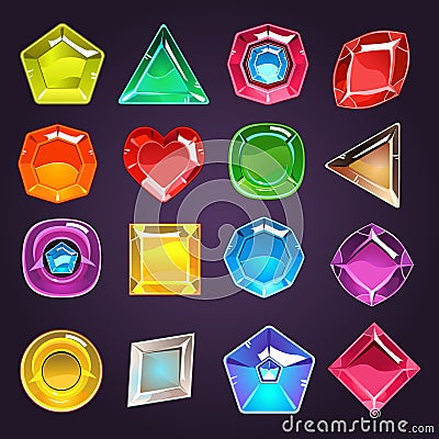 Flash Game Jewel Set Vector Illustration