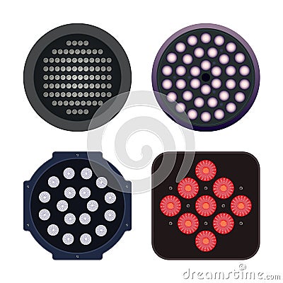 Flash Lights Elements Isolated on white background Vector Vector Illustration