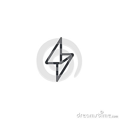 Flash Logo design vector template Linear style. Thunderbolt Geometric symbol. Vector Illustration