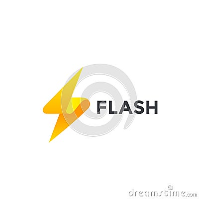 Flash Logo design vector template. Thunderbolt symbol.Energy Power electric speed creative Logotype concept Vector Illustration