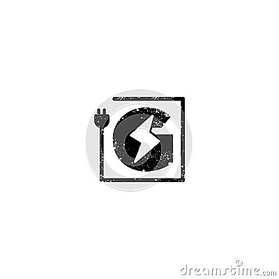 flash logo initial g symbol electrical vector icon element isolated Vector Illustration