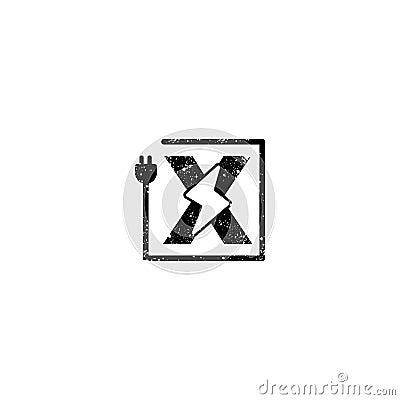 flash logo initial x symbol electrical vector icon element isolated Vector Illustration