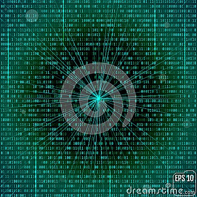 Flash in the matrix. The concept of coding and hacking. Vector i Vector Illustration