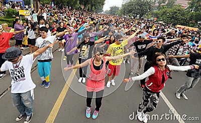 Flash mob Editorial Stock Photo