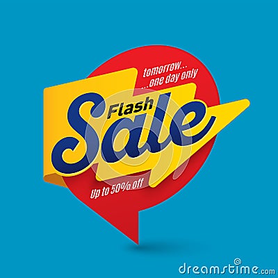 Flash sale banner template, special offer, end of season Vector Illustration