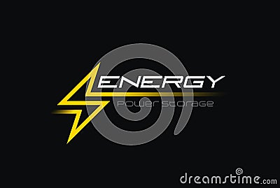 Flash Thunderbolt Energy Power Logo vector linear Vector Illustration