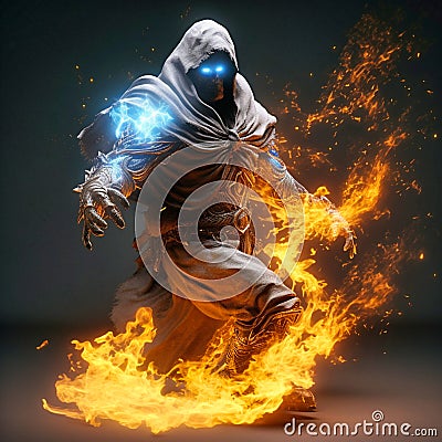 The Flash transforms into a villainous character, Dara& x27;s ghost. Generative AI Stock Photo