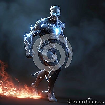 The Flash transforms into a villainous character, Dara& x27;s ghost. Generative AI Stock Photo