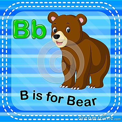 Flashcard letter B is for bear Vector Illustration