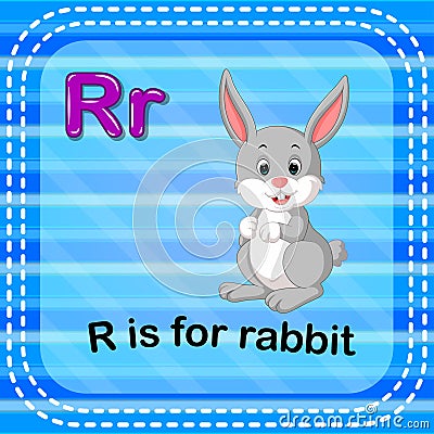 Flashcard letter R is for rabbit Vector Illustration