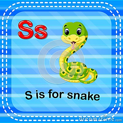 Flashcard letter S is for snake Vector Illustration