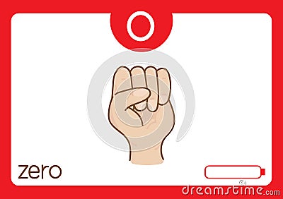 Flashcard number zero Vector Illustration