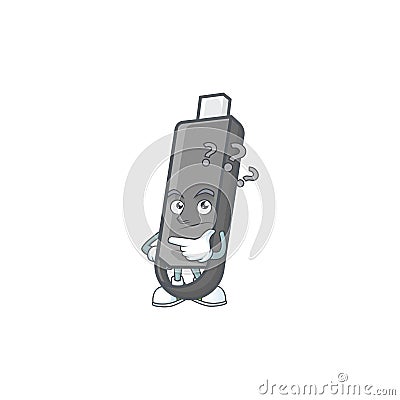 Flashdisk cartoon mascot style in a confuse gesture Vector Illustration