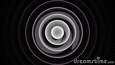 Flashing circles of light pulsating and changing color on black background, seamless loop. Animation. Optical effect Stock Photo