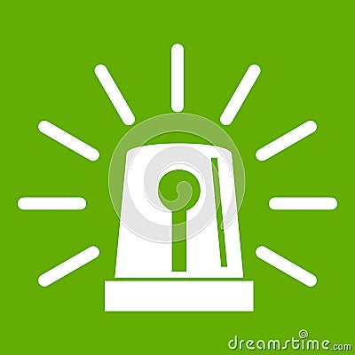 Flashing emergency light icon green Vector Illustration