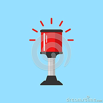 Flashing alarm signal. Flasher alert icon. Vector Illustration