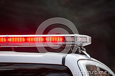 Flashing sirens of police car Stock Photo