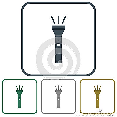 Flashlight icon. Portable torch Vector Illustration