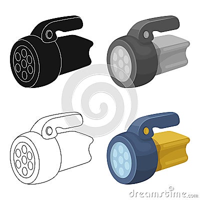 Flashlight.Tent single icon in cartoon style vector symbol stock illustration web. Vector Illustration