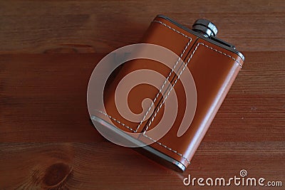 Flask (Metal Bottle) for alcohol Stock Photo