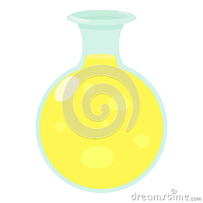 Flask of Luminous liquid icon, cartoon style Vector Illustration