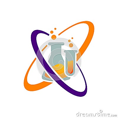 flask sign Lab logo science chemical research template vector design Vector Illustration