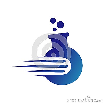 flask sign Lab logo template vector design negative space bio technology symbol Vector Illustration