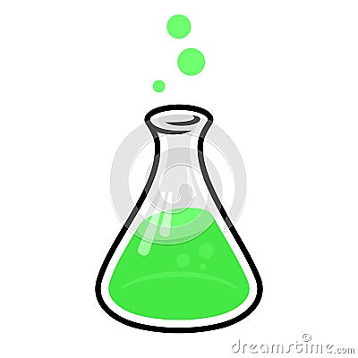 Flask with toxic chemical Vector Illustration