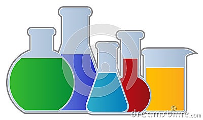 Flasks and Beaker Vector Illustration