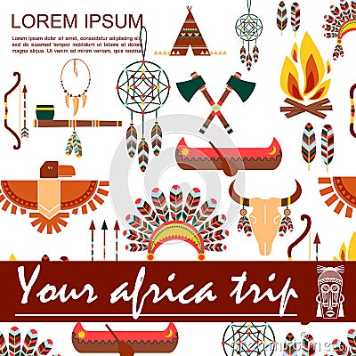 Flat African Ethnic Concept Vector Illustration