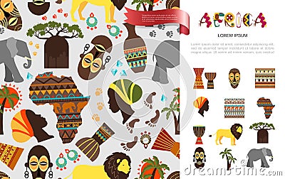 Flat African Ethnic Concept Vector Illustration