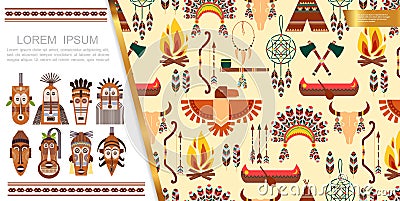 Flat African Ethnic Elements Concept Vector Illustration