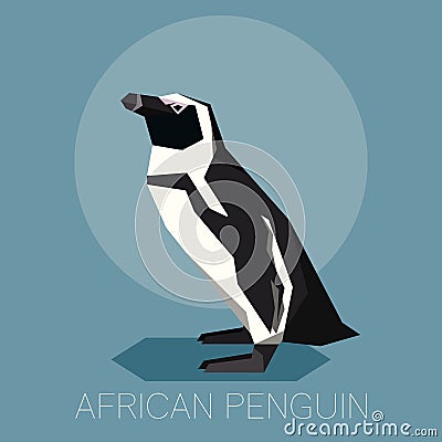 Flat African Penguin Vector Illustration