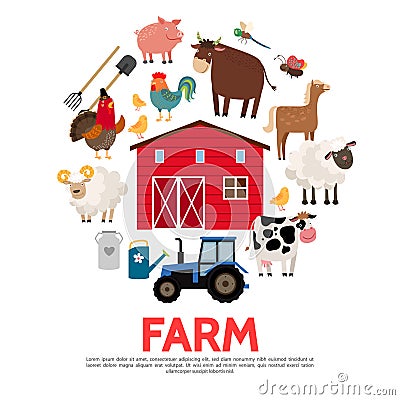 Flat Agriculture And Farming Concept Vector Illustration