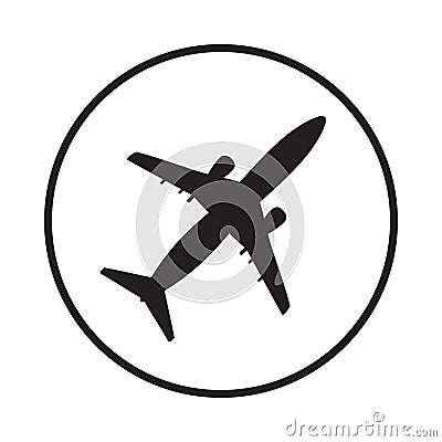flat airplane icon isolated on white background Stock Photo