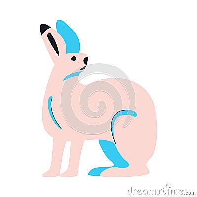 flat arctic lepus Vector Illustration