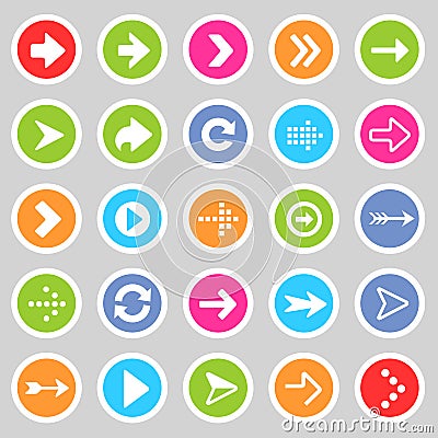 Flat arrow icons 5 Stock Photo