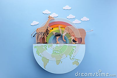 Flat banner with green earth day. Green ecology concept. Save earth planet world concept. Stock Photo