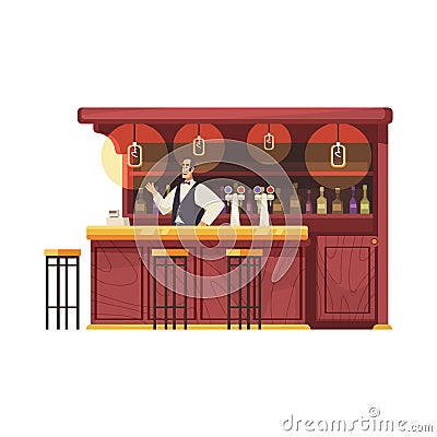 Bar Counter Illustration Vector Illustration