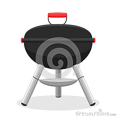 flat barbecue on white background Vector Illustration