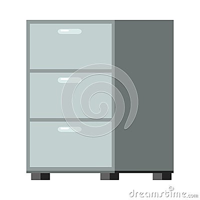 Flat Bedside Table Vector Illustration