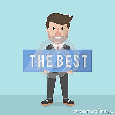 Flat The Best Businessman Color Illustration Design Vector Illustration