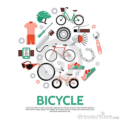 Flat Bicycle Concept Vector Illustration