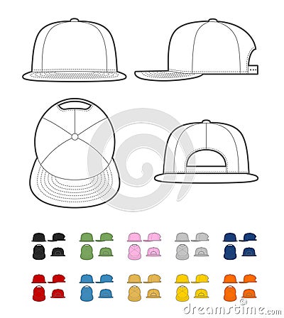 Flat bill cap Vector Illustration