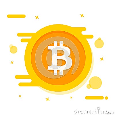 Flat bitcoin symbol. Stock Photo